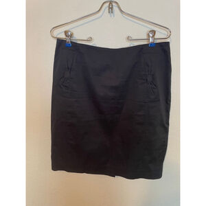 H&M Black Cotton Pencil Skirt Business Professional Size 12